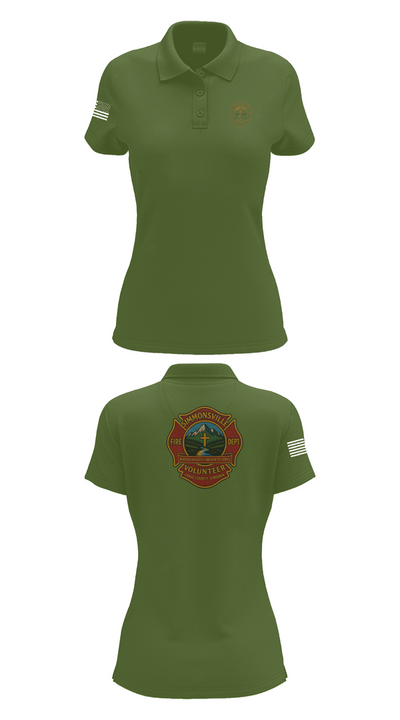 Simmonsville VFD 9385181 Women's Short Sleeve Performance Polo  - 55