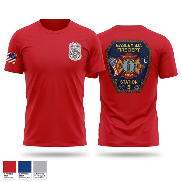 Short Sleeve Performance Shirt, Easley Fire Department, Fire Department, Teamtime, Team time, sublimation, custom sports apparel, team uniforms, spirit wear, spiritwear, sports uniforms, custom shirts, team store, custom team store, fundraiser sports, apparel fundraiser