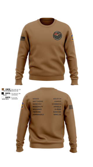 Crew Neck Sweatshirt, Meat Seeking Missiles, Army, Teamtime, Team time, sublimation, custom sports apparel, team uniforms, spirit wear, spiritwear, sports uniforms, custom shirts, team store, custom team store, fundraiser sports, apparel fundraiser