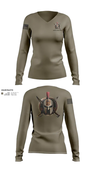 Womens Long Sleeve Vneck Shirt, 108th Air Defense Artillery Brigade, Army, Teamtime, Team time, sublimation, custom sports apparel, team uniforms, spirit wear, spiritwear, sports uniforms, custom shirts, team store, custom team store, fundraiser sports, apparel fundraiser
