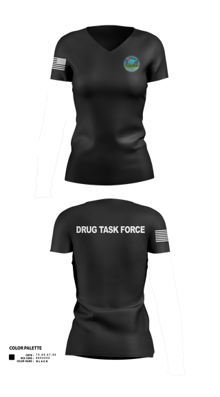 Womens Short Sleeve Vneck Shirt, Pine to Prairie Drug Task Force, Police, Teamtime, Team time, sublimation, custom sports apparel, team uniforms, spirit wear, spiritwear, sports uniforms, custom shirts, team store, custom team store, fundraiser sports, apparel fundraiser