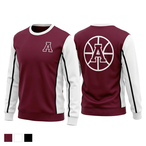 Crew Neck Sweatshirt, Auburn Maroons, Men's Basketball, Teamtime, Team time, sublimation, custom sports apparel, team uniforms, spirit wear, spiritwear, sports uniforms, custom shirts, team store, custom team store, fundraiser sports, apparel fundraiser