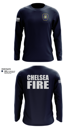 Long Sleeve Performance Shirt, Chelsea Fire, Fire Department, Teamtime, Team time, sublimation, custom sports apparel, team uniforms, spirit wear, spiritwear, sports uniforms, custom shirts, team store, custom team store, fundraiser sports, apparel fundraiser