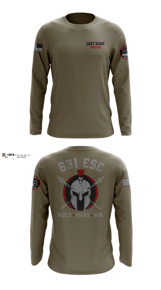 Long Sleeve Performance Shirt, 631st ESC, Army, Teamtime, Team time, sublimation, custom sports apparel, team uniforms, spirit wear, spiritwear, sports uniforms, custom shirts, team store, custom team store, fundraiser sports, apparel fundraiser