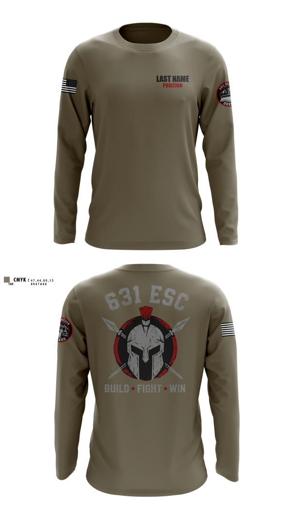 Long Sleeve Performance Shirt, 631st ESC, Army, Teamtime, Team time, sublimation, custom sports apparel, team uniforms, spirit wear, spiritwear, sports uniforms, custom shirts, team store, custom team store, fundraiser sports, apparel fundraiser