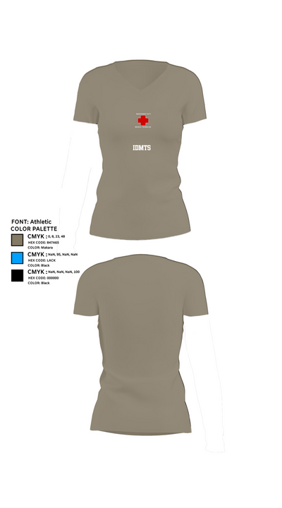 IDMTs 71442140 Women's Short Sleeve V-neck Shirt - 64