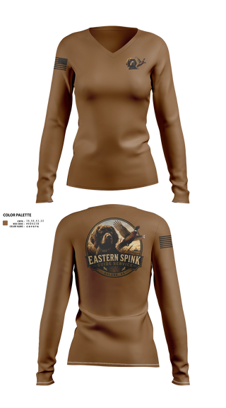 Womens Long Sleeve Vneck Shirt, Eastern Spink Guide Service, , Teamtime, Team time, sublimation, custom sports apparel, team uniforms, spirit wear, spiritwear, sports uniforms, custom shirts, team store, custom team store, fundraiser sports, apparel fundraiser