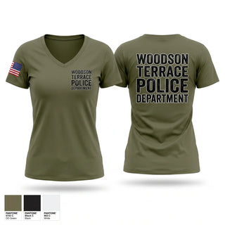 Womens Short Sleeve Vneck Shirt, Woodson Terrace Police Department, Police, Teamtime, Team time, sublimation, custom sports apparel, team uniforms, spirit wear, spiritwear, sports uniforms, custom shirts, team store, custom team store, fundraiser sports, apparel fundraiser