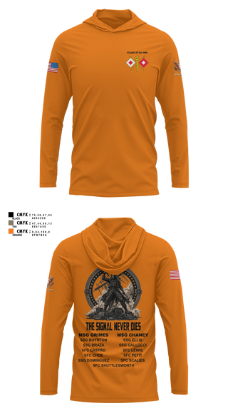 Long Sleeve hooded sunshirt, Senior Leaders Course FY26-009, Army, Teamtime, Team time, sublimation, custom sports apparel, team uniforms, spirit wear, spiritwear, sports uniforms, custom shirts, team store, custom team store, fundraiser sports, apparel fundraiser
