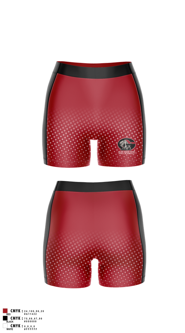 Womens Compression Shorts, Glen Oaks High, Women's Volleyball, Teamtime, Team time, sublimation, custom sports apparel, team uniforms, spirit wear, spiritwear, sports uniforms, custom shirts, team store, custom team store, fundraiser sports, apparel fundraiser