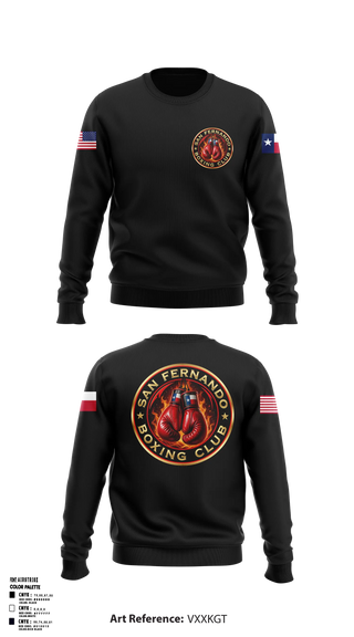Crew Neck Sweatshirt, San Fernando Boxing Club, Spirit Store, Teamtime, Team time, sublimation, custom sports apparel, team uniforms, spirit wear, spiritwear, sports uniforms, custom shirts, team store, custom team store, fundraiser sports, apparel fundraiser