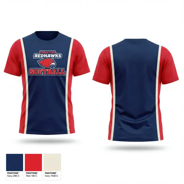 Old School Cotton Feel Shirt, Frontier Redhawks, Softball, Teamtime, Team time, sublimation, custom sports apparel, team uniforms, spirit wear, spiritwear, sports uniforms, custom shirts, team store, custom team store, fundraiser sports, apparel fundraiser