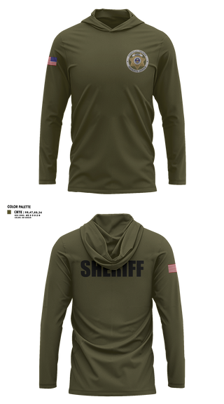 Long Sleeve Performance Shirt with hood, Costilla County Sheriff's Office, Police, Teamtime, Team time, sublimation, custom sports apparel, team uniforms, spirit wear, spiritwear, sports uniforms, custom shirts, team store, custom team store, fundraiser sports, apparel fundraiser
