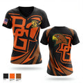 BGSU Fighting Falcon Battalion 65415011 Women's Short Sleeve V-neck Shirt - 1