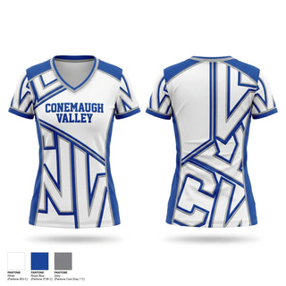 Womens Short Sleeve Vneck Shirt, Conemaugh valley, , Teamtime, Team time, sublimation, custom sports apparel, team uniforms, spirit wear, spiritwear, sports uniforms, custom shirts, team store, custom team store, fundraiser sports, apparel fundraiser
