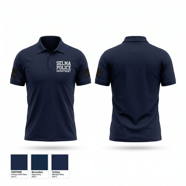 Short Sleeve Performance Polo, Selma Police Department, Police, Teamtime, Team time, sublimation, custom sports apparel, team uniforms, spirit wear, spiritwear, sports uniforms, custom shirts, team store, custom team store, fundraiser sports, apparel fundraiser