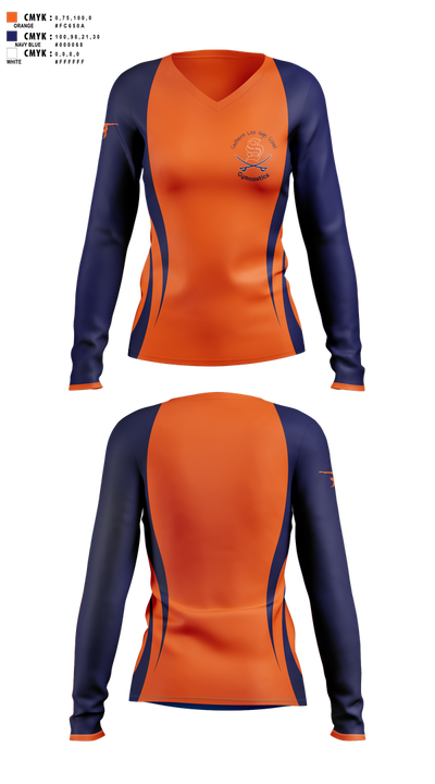 Southern Lee Gymnastics 82604514 Women's Long Sleeve V-neck Shirt - 1