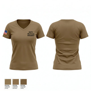 Womens Short Sleeve Vneck Shirt, ROTC Mustang Battalion, Army, Teamtime, Team time, sublimation, custom sports apparel, team uniforms, spirit wear, spiritwear, sports uniforms, custom shirts, team store, custom team store, fundraiser sports, apparel fundraiser