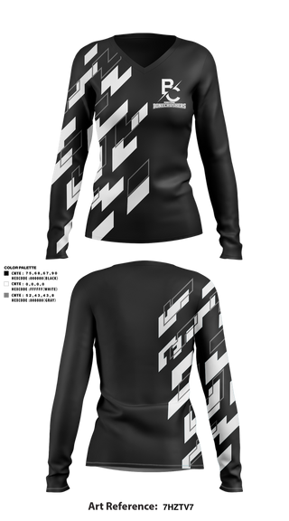 Womens Long Sleeve Vneck Shirt, Sinton Bonecrushers, , Teamtime, Team time, sublimation, custom sports apparel, team uniforms, spirit wear, spiritwear, sports uniforms, custom shirts, team store, custom team store, fundraiser sports, apparel fundraiser