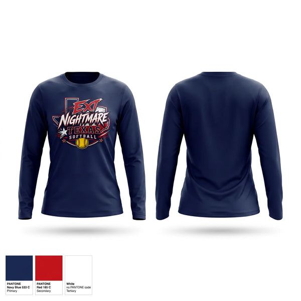 Long Sleeve Performance Shirt, Etx Nightmares, Softball, Teamtime, Team time, sublimation, custom sports apparel, team uniforms, spirit wear, spiritwear, sports uniforms, custom shirts, team store, custom team store, fundraiser sports, apparel fundraiser