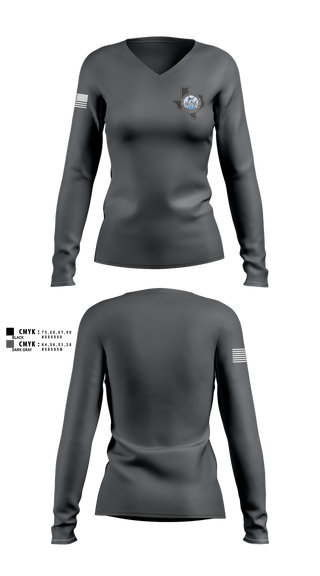 Womens Long Sleeve Vneck Shirt, Nueces County Constable PCT4, , Teamtime, Team time, sublimation, custom sports apparel, team uniforms, spirit wear, spiritwear, sports uniforms, custom shirts, team store, custom team store, fundraiser sports, apparel fundraiser