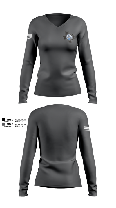 Nueces County Constable PCT4 30073114 Women's Long Sleeve V-neck Shirt - 4