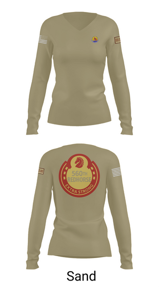 Womens Long Sleeve Vneck Shirt, 560th Redhorse Unit, , Teamtime, Team time, sublimation, custom sports apparel, team uniforms, spirit wear, spiritwear, sports uniforms, custom shirts, team store, custom team store, fundraiser sports, apparel fundraiser