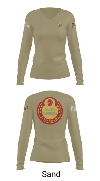 560th Redhorse Unit 43549441 Women's Long Sleeve V-neck Shirt - 97
