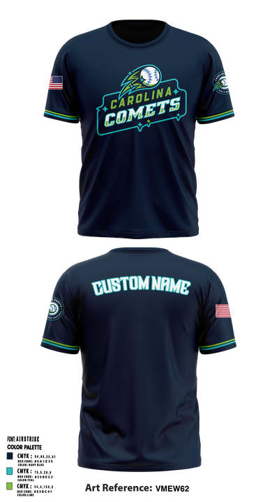 Carolina Comets 9253748 Short Sleeve Performance Shirt - 5