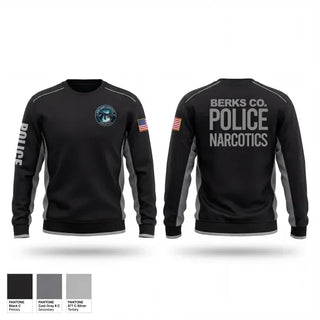 Crew Neck Sweatshirt, Berks County Detectives Narcotics, Police, Teamtime, Team time, sublimation, custom sports apparel, team uniforms, spirit wear, spiritwear, sports uniforms, custom shirts, team store, custom team store, fundraiser sports, apparel fundraiser