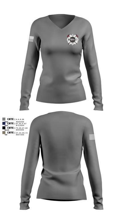 Camp dick fire & rescue Women's Long Sleeve V-neck Shirt - 121