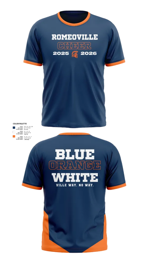 Short Sleeve Performance Shirt, Romeoville Cheer, Cheer, Teamtime, Team time, sublimation, custom sports apparel, team uniforms, spirit wear, spiritwear, sports uniforms, custom shirts, team store, custom team store, fundraiser sports, apparel fundraiser