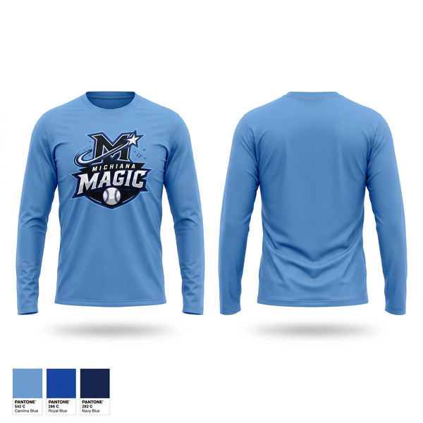Long Sleeve Performance Shirt, Michiana Magic, Baseball, Teamtime, Team time, sublimation, custom sports apparel, team uniforms, spirit wear, spiritwear, sports uniforms, custom shirts, team store, custom team store, fundraiser sports, apparel fundraiser