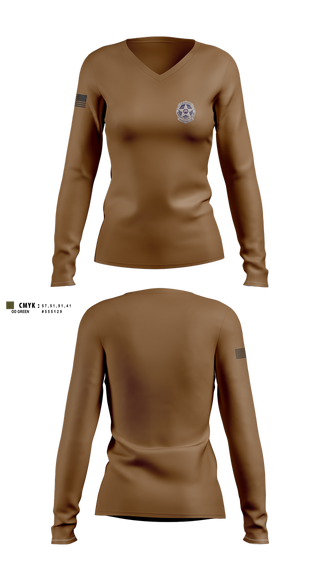 Womens Long Sleeve Vneck Shirt, Criminal Investigations, , Teamtime, Team time, sublimation, custom sports apparel, team uniforms, spirit wear, spiritwear, sports uniforms, custom shirts, team store, custom team store, fundraiser sports, apparel fundraiser