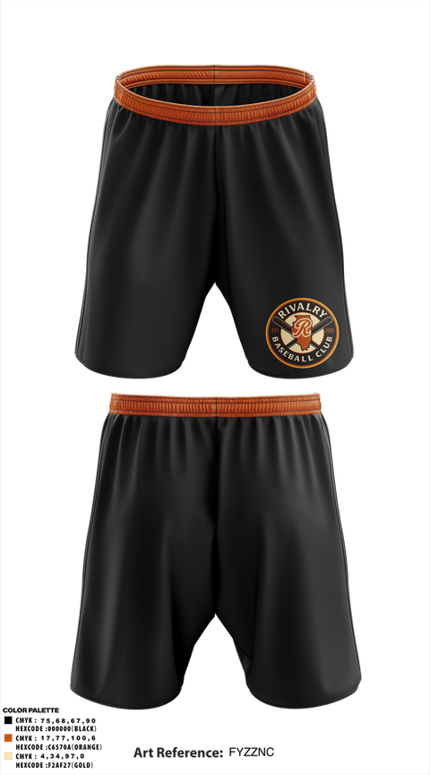 Athletic Shorts With Pockets, Rivalry Baseball Club, Baseball, Teamtime, Team time, sublimation, custom sports apparel, team uniforms, spirit wear, spiritwear, sports uniforms, custom shirts, team store, custom team store, fundraiser sports, apparel fundraiser