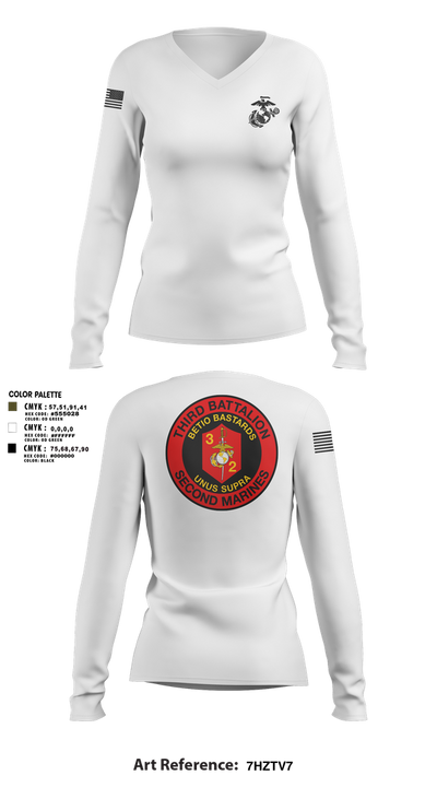2d Reg 53277389 Women's Long Sleeve V-neck Shirt - 5