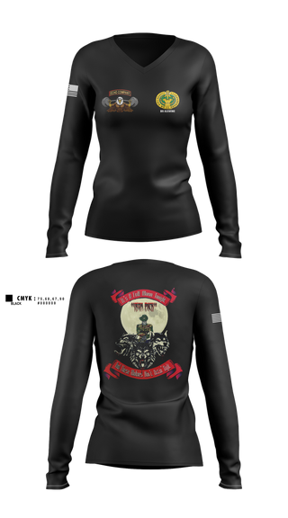Womens Long Sleeve Vneck Shirt, Echo Company, , Teamtime, Team time, sublimation, custom sports apparel, team uniforms, spirit wear, spiritwear, sports uniforms, custom shirts, team store, custom team store, fundraiser sports, apparel fundraiser