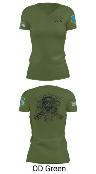 Womens Short Sleeve Vneck Shirt, 380th Security Police Squadron, , Teamtime, Team time, sublimation, custom sports apparel, team uniforms, spirit wear, spiritwear, sports uniforms, custom shirts, team store, custom team store, fundraiser sports, apparel fundraiser