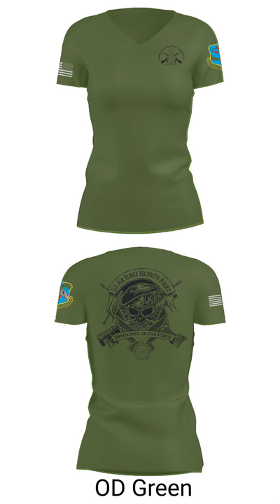 380th Security Police Squadron 85446587 Women's Short Sleeve V-neck Shirt - 48
