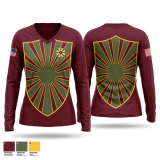 Womens Long Sleeve Vneck Shirt, 528th Hospital Center, Army, Teamtime, Team time, sublimation, custom sports apparel, team uniforms, spirit wear, spiritwear, sports uniforms, custom shirts, team store, custom team store, fundraiser sports, apparel fundraiser