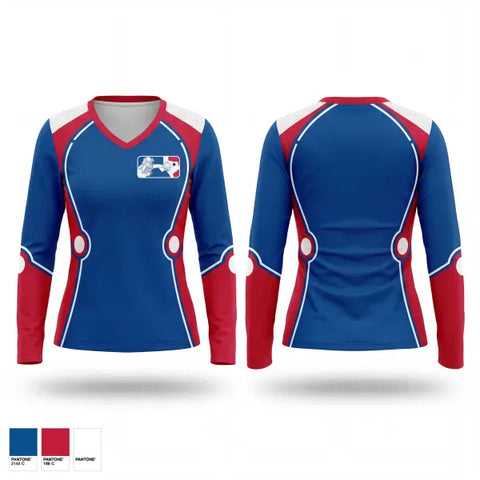 Womens Long Sleeve Vneck Shirt, DFW Adult Baseball Association, Baseball, Teamtime, Team time, sublimation, custom sports apparel, team uniforms, spirit wear, spiritwear, sports uniforms, custom shirts, team store, custom team store, fundraiser sports, apparel fundraiser
