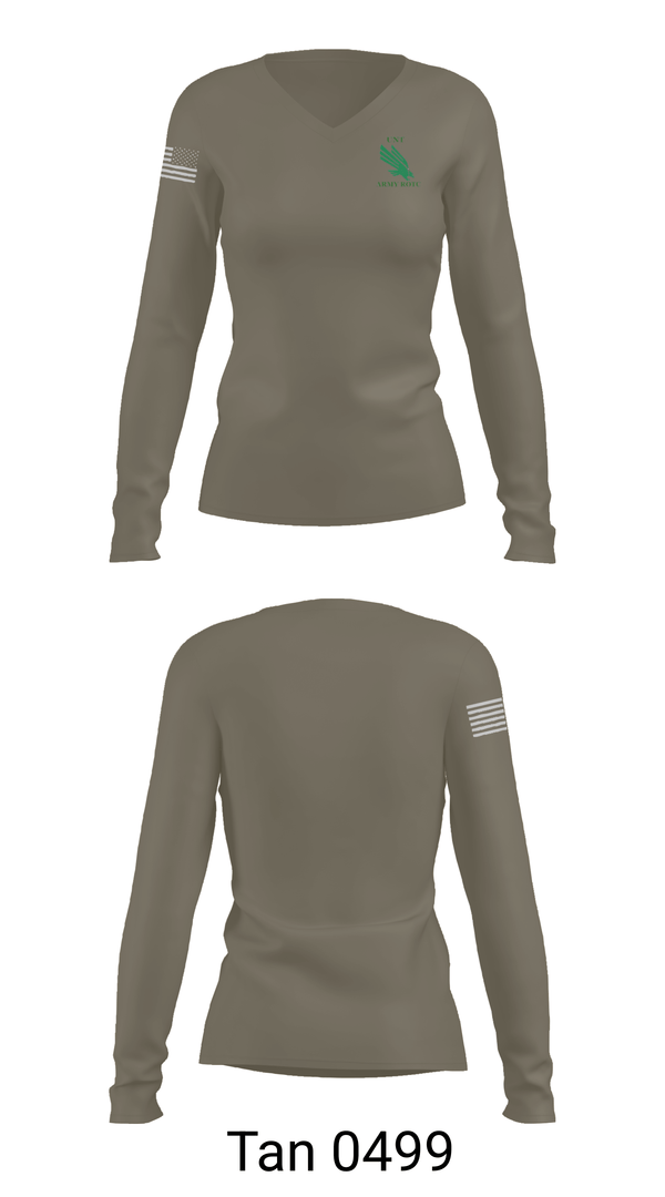 Womens Long Sleeve Vneck Shirt, UNT Army ROTC, Army, Teamtime, Team time, sublimation, custom sports apparel, team uniforms, spirit wear, spiritwear, sports uniforms, custom shirts, team store, custom team store, fundraiser sports, apparel fundraiser