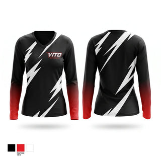 Womens Long Sleeve Vneck Shirt, Vito Official, Men's Basketball, Teamtime, Team time, sublimation, custom sports apparel, team uniforms, spirit wear, spiritwear, sports uniforms, custom shirts, team store, custom team store, fundraiser sports, apparel fundraiser