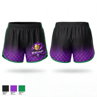 Womens Shorts, Purple Havoc, Softball, Teamtime, Team time, sublimation, custom sports apparel, team uniforms, spirit wear, spiritwear, sports uniforms, custom shirts, team store, custom team store, fundraiser sports, apparel fundraiser