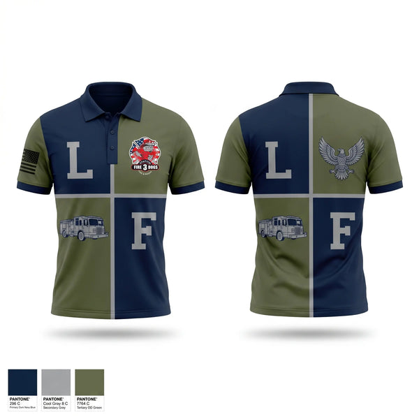 Short Sleeve Performance Polo, La Porte, Fire Department, Teamtime, Team time, sublimation, custom sports apparel, team uniforms, spirit wear, spiritwear, sports uniforms, custom shirts, team store, custom team store, fundraiser sports, apparel fundraiser