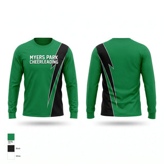 Long Sleeve Performance Shirt, Myers Park Cheerleading, Cheer, Teamtime, Team time, sublimation, custom sports apparel, team uniforms, spirit wear, spiritwear, sports uniforms, custom shirts, team store, custom team store, fundraiser sports, apparel fundraiser