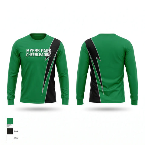 Long Sleeve Performance Shirt, Myers Park Cheerleading, Cheer, Teamtime, Team time, sublimation, custom sports apparel, team uniforms, spirit wear, spiritwear, sports uniforms, custom shirts, team store, custom team store, fundraiser sports, apparel fundraiser