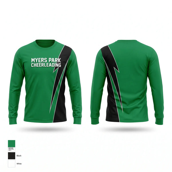 Long Sleeve Performance Shirt, Myers Park Cheerleading, Cheer, Teamtime, Team time, sublimation, custom sports apparel, team uniforms, spirit wear, spiritwear, sports uniforms, custom shirts, team store, custom team store, fundraiser sports, apparel fundraiser