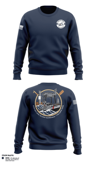 Crew Neck Sweatshirt, CG STA OAK ISLAND, Coast Guard, Teamtime, Team time, sublimation, custom sports apparel, team uniforms, spirit wear, spiritwear, sports uniforms, custom shirts, team store, custom team store, fundraiser sports, apparel fundraiser