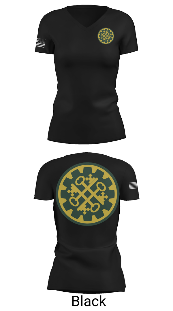 Womens Short Sleeve Vneck Shirt, 1775th military police, National Guard, Teamtime, Team time, sublimation, custom sports apparel, team uniforms, spirit wear, spiritwear, sports uniforms, custom shirts, team store, custom team store, fundraiser sports, apparel fundraiser